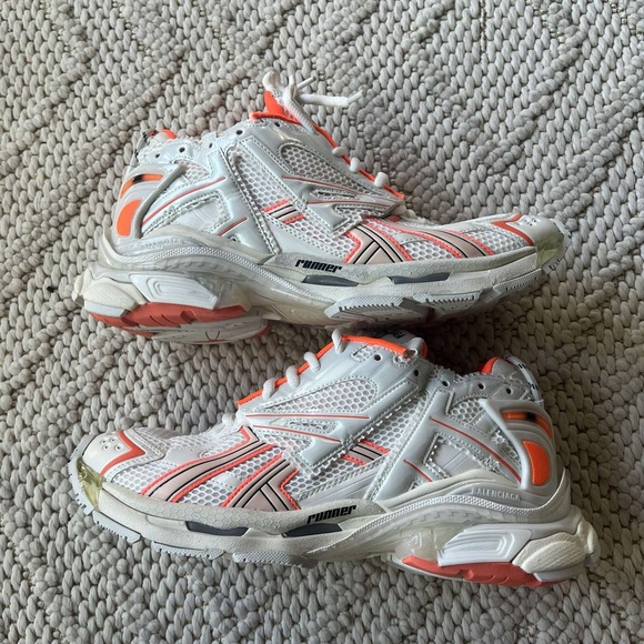 Balenciaga 3xl Trainer Runner Fluo Orange Men’s Sneaker - Picture 3 of 10